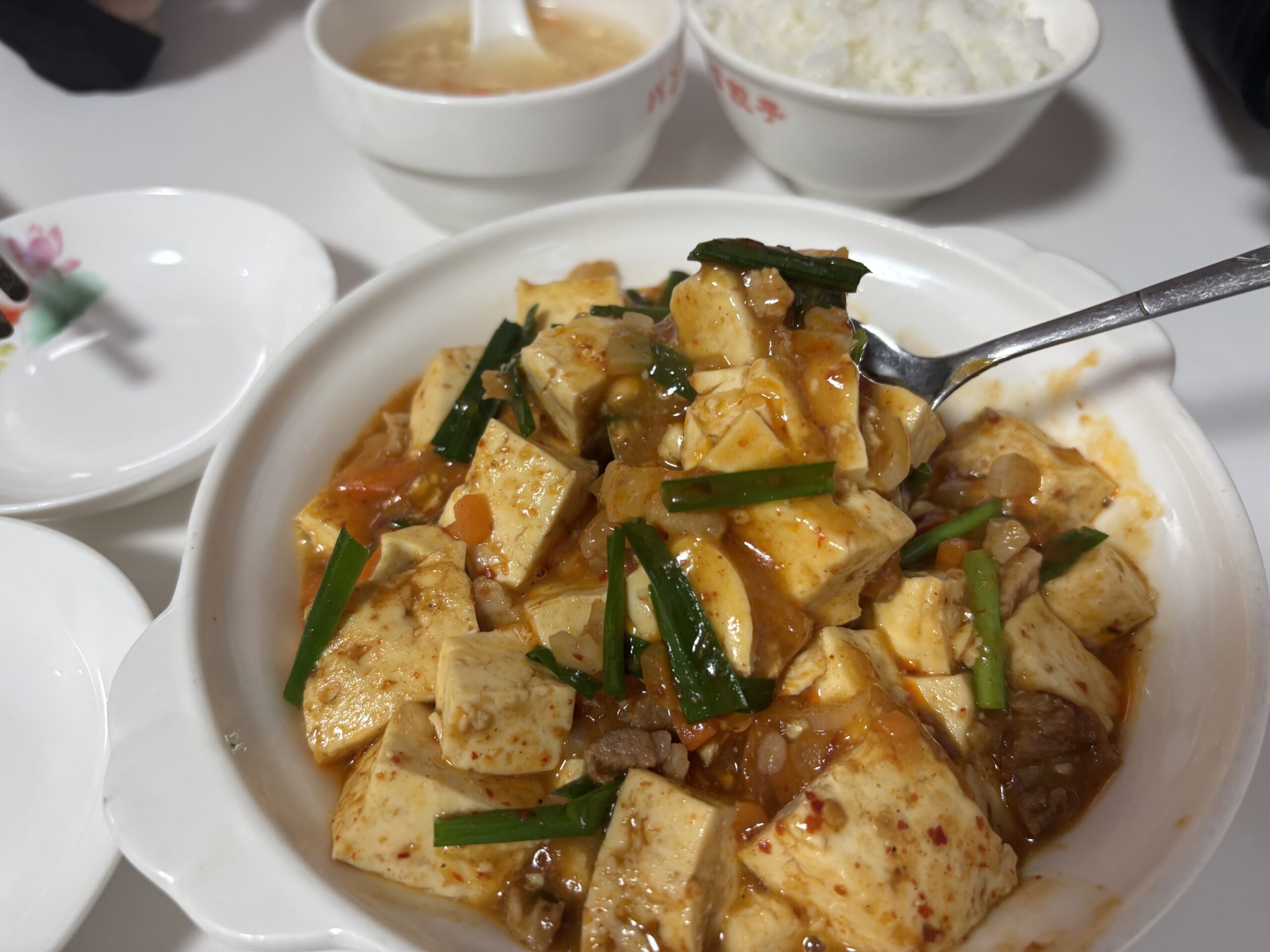 ぱんだまんまの麻婆豆腐をアップで撮影